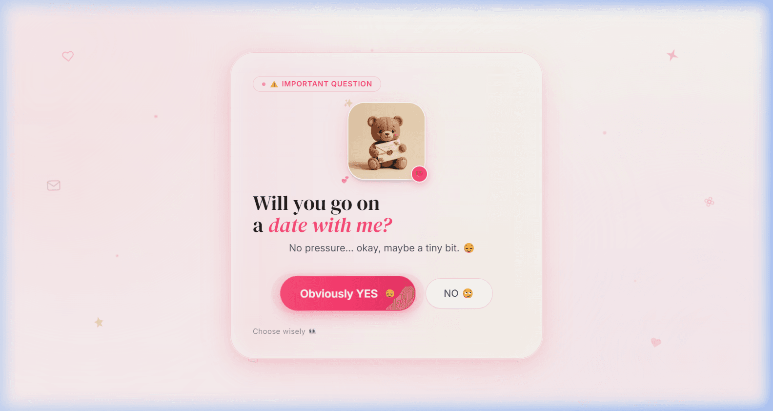 DateInvite Interactive Proposal Card Preview